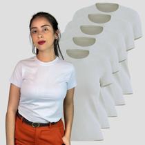 Kit 5 Camisetas Blusinhas Feminina Algodão Gola Redonda Manga Curta Basicas Confortáveis