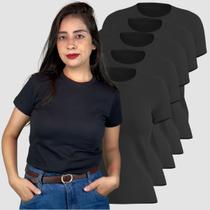 Kit 5 Camisetas Blusinhas Feminina Algodão Gola Redonda Manga Curta Basicas Confortáveis