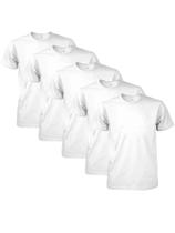 Kit 5 Camisetas Branca Básicas Masculina 100% Poliéster