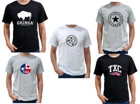 Kit 5 camisetas country texas rodeio cowboy peão top