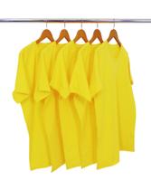 KIT 5 Camisetas de Algodão Premium Amarelo Canário KIT 5 Camisetas de Algodão Premium Amarelo Canário