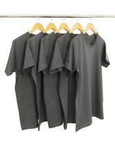 KIT 5 Camisetas de Algodão Premium Cinza Chumbo KIT 5 Camisetas de Algodão Premium Cinza Chumbo
