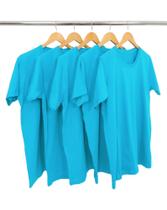 KIT 5 Camisetas de Algodão Premium Turquesa