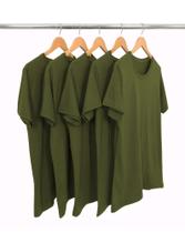 KIT 5 Camisetas de Algodão Premium Verde Militar KIT 5 Camisetas de Algodão Premium Verde Militar