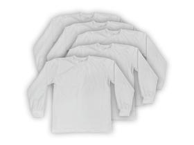 Kit 5 Camisetas de Frio Básicas Algodão Infantil Branca Kit 5 Camisetas de Frio Básicas Algodão Infantil Branca