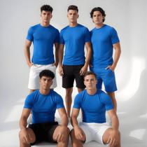 Kit 5 Camisetas Dry Fit Com Elastano Manga Curta Conforto UV Tecido Leve Respirável Ideal Para Musculação Caminhada Corrida e Esportes - Uper