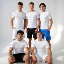 Kit 5 Camisetas Dry Fit Manga Curta Masculina Com Elastano Proteção UV Tecido Fresco Anti Suor Secagem Rápida Para Treino Academia e Fitness - Uper