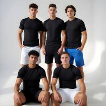 Kit 5 Camisetas Dry Fit Manga Curta Masculina Com Elastano Proteção UV Tecido Fresco Anti Suor Secagem Rápida Para Treino Academia e Fitness - Uper