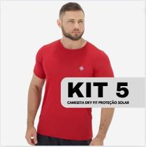 Kit 5 Camisetas Dry Fit Masculina Academia Treino Corrida Tecido Gelado Furadinho Furado Confortável Antiodor Respirável