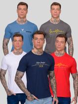 Kit 5 Camisetas Estampadas Masculinas Básica Casual Tendencia Moda Masculina