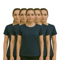 Kit 5 Camisetas Feminina Básica Dry Fit Lisa Tradicional
