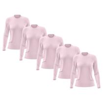 Kit 5 Camisetas Feminina Manga Longa Segunda Pele Térmica Proteção Solar UV 50 - DF
