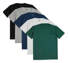 Kit 5 Camisetas FMF Algodão Masculinas Básicas Cores Neutras Kit 5 Camisetas FMF Algodão Masculinas Básicas Cores Neutras