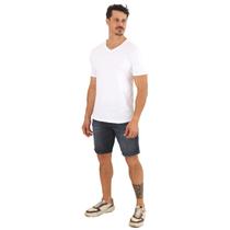 kit 5 camisetas gola V Masculina Camisa Branca 100% algodão