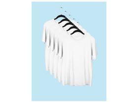 Kit 5 Camisetas Lisa Manga Curta Infantil Poliéster Branca Kit 5 Camisetas Lisa Manga Curta Infantil Poliéster Branca