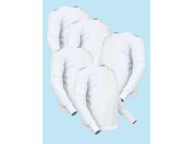 Kit 5 Camisetas Lisa Manga Longa Infantil Poliéster Branca Kit 5 Camisetas Lisa Manga Longa Infantil Poliéster Branca