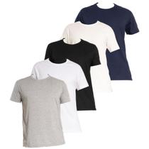 Kit 5 camisetas Lisa Slim 100% Algodão Masculina algodão muitas cores - Luau Brasil