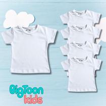 KIT 5 Camisetas Manga Curta De Algodão Bebê Menino Menina