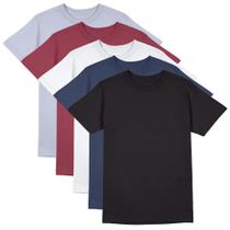 Kit 5 Camisetas Manga Curta Geogus Masculina Blusa Camisa Lisa Básica 100% Algodão