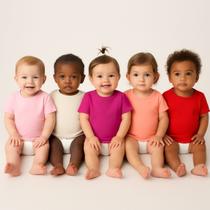 Kit 5 Camisetas Manga Curta para Bebê Menina Rosa Vermelho Kit 5 Camisetas Manga Curta para Bebê Menina Rosa Vermelho