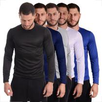 Kit 5 Camisetas Manga Longa Dry Fit Masculina Academia