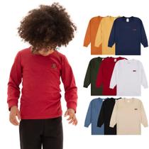 Kit 5 Camisetas Manga Longa Infantil Bebê Menino Básica Lisa camisetas para bebê conforto manga longa Kit 5 Camisetas Manga Longa Infantil Bebê Menino Básica Lisa camisetas para bebê conforto manga longa