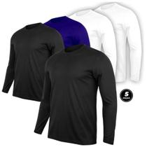 Kit 5 Camisetas Manga Longa Masculina Proteção UV Esporte - Djon