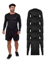 Kit 5 Camisetas Manga Longa Masculina Proteção UV Esporte