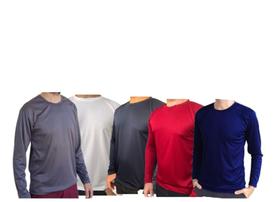 Kit 5 Camisetas MANGA LONGA Unissex. Uso casual e esportivo.
