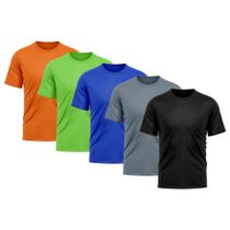 Kit 5 Camisetas Masculina Dry Fit Proteção Solar UV Básica Lisa Treino Academia Passeio Fitness Ciclismo Camisa
