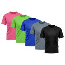 Kit 5 Camisetas Masculina Dry Fit Proteção Solar UV Básica Lisa Treino Academia Passeio Fitness Ciclismo Camisa - Whats Wear