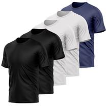 Kit 5 Camisetas Masculina Dry Manga Curta Proteção UV Slim Fit Básica Academia Treino Fitness