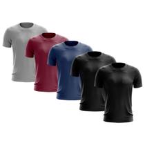 Kit 5 Camisetas Masculina Manga Curta Dry Básica Lisa Proteção Solar UV Térmica Blusa Academia