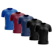 Kit 5 Camisetas Masculina Manga Curta Dry Básica Lisa Proteção Solar UV Térmica Blusa Academia