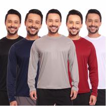 Kit 5 Camisetas Masculina Proteção Solar Uv Manga Longa Segunda Pele