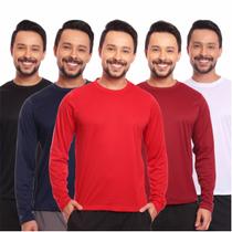 Kit 5 Camisetas Masculina Proteção Solar Uv Manga Longa Segunda Pele