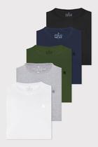 Kit 5 Camisetas Masculinas 100% Algodão Polo Wear Sortido