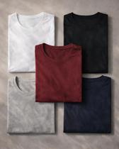 Kit 5 Camisetas Masculinas Básica Gola Redonda 100 Algodão Lisa Casual versátil