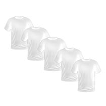 Kit 5 Camisetas Masculinas Brancas Manga Curta Lisa Premium