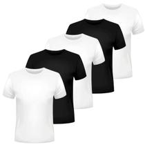 Kit 5 Camisetas Masculinas Gola Careca Algodão Egípcio