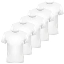 Kit 5 Camisetas Masculinas Gola Careca Algodão Egípcio