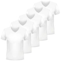 Kit 5 Camisetas Masculinas Gola V Algodão Egípcio