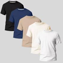 Kit 5 Camisetas Masculinas Lisa Básica 100% Algodão