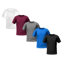 Kit 5 Camisetas Masculinas Manga Curta Lisa Premium (5 Cores)