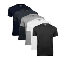 Kit 5 camisetas masculinas slim fit básicas algodão