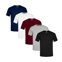 Kit 5 Camisetas Masculinas Slim Fit Básicas Algodão Premium