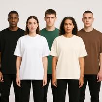Kit 5 Camisetas Oversized Diversas Cores Masculina Moda Street Tecido Algodão