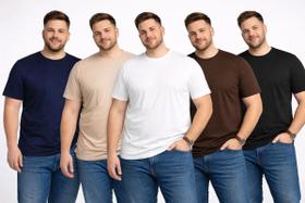 Kit 5 Camisetas Plus Size Masculino Básica Toque Premium 085