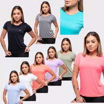 Kit 5 Camisetas Poliamida Feminina Fitness Academia Treinar