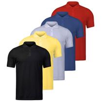 Kit 5 Camisetas Polo Masculina Tecido Piquet Grande